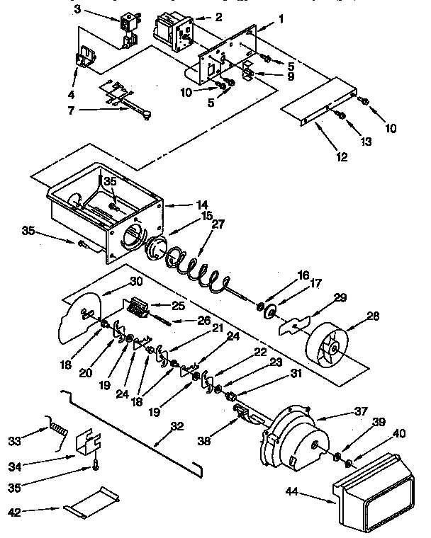 Motor and ice container
