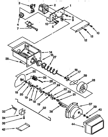 Motor and ice container