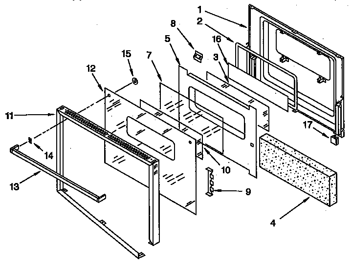 Upper and lower oven door