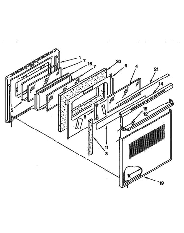 Upper oven door