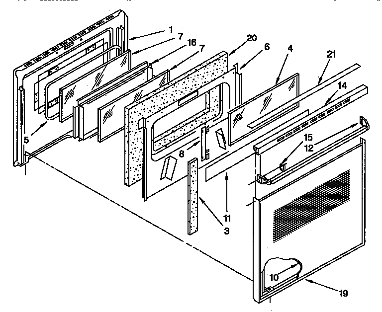 Upper oven door