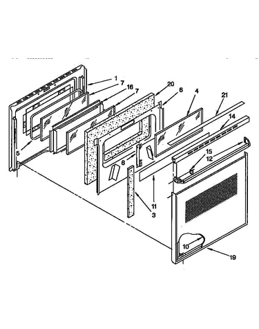 Upper oven door