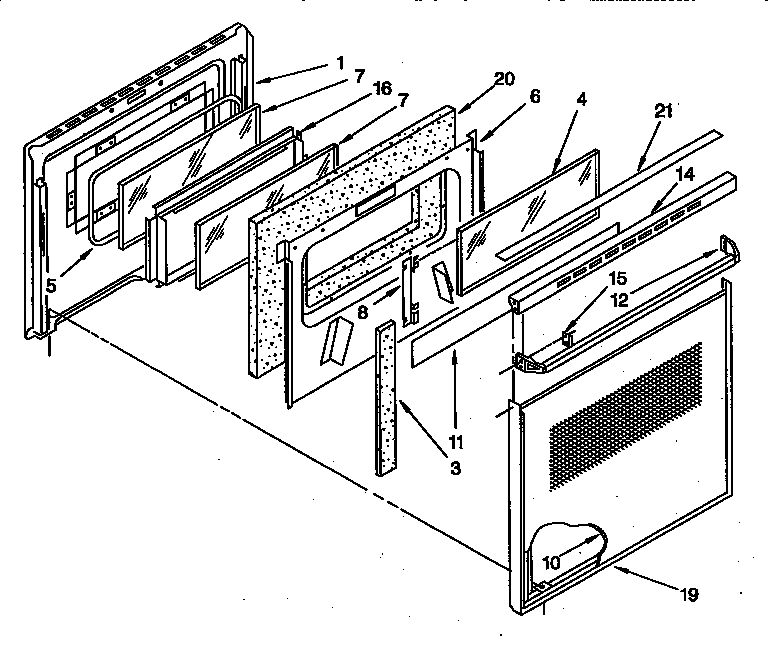 Upper oven door
