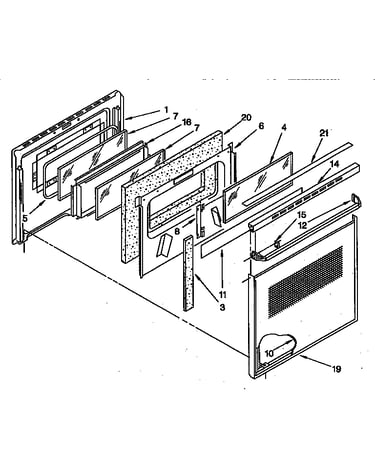 Upper oven door