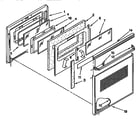 Kenmore 6654493392 electric oven door diagram