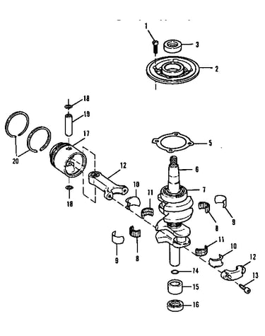 Crankshaft and piston