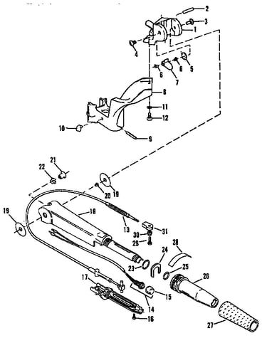 Tiller handle and throttle linkage