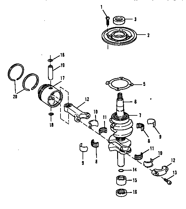 Crankshaft and piston
