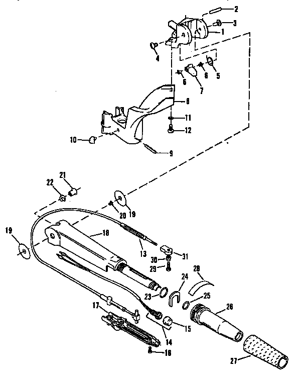 Steering handle/twist grip throttle