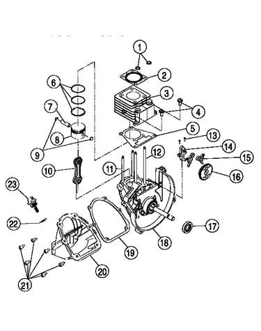 Cylinder and crankcase assembly