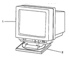 IBM PS1-2133A display and power cord (2133a, 2155a, 2168) diagram