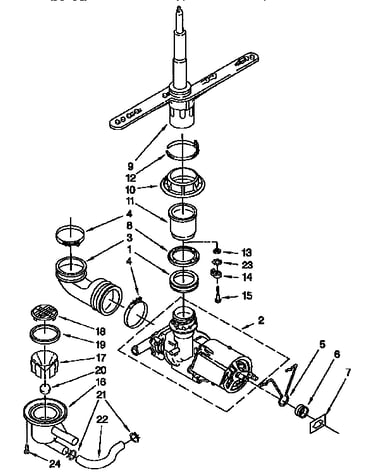 Pump and spray arm