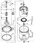 Agitator, basket, and tub