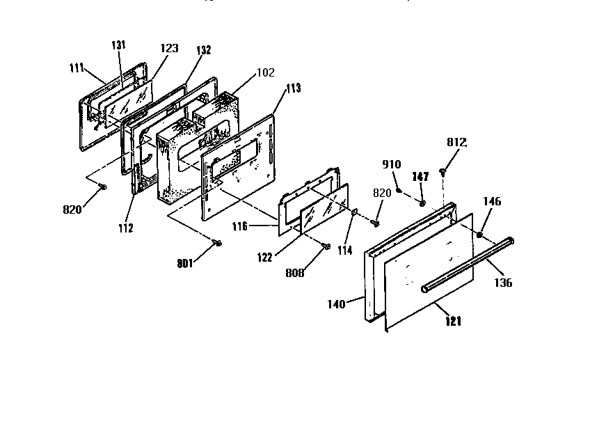 Oven door section