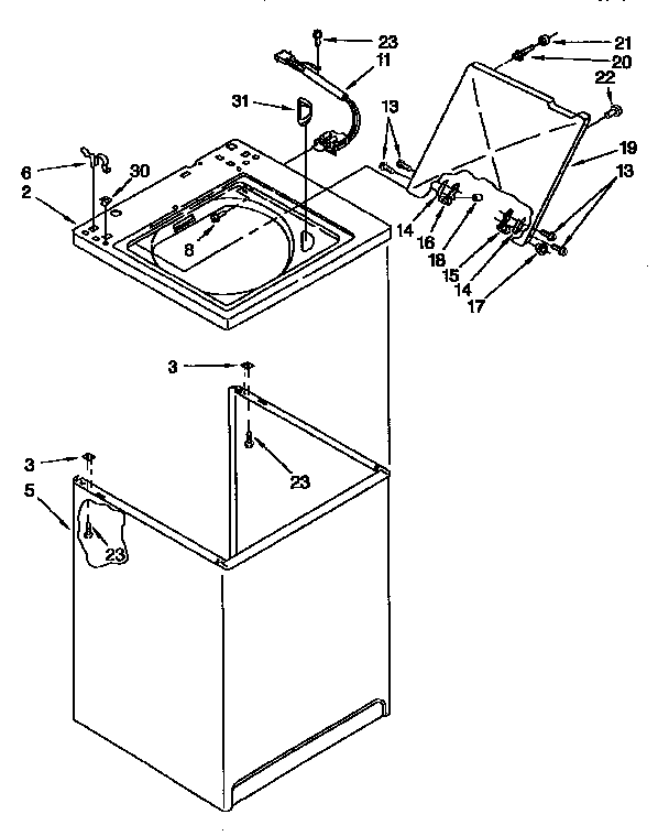 Top and cabinet