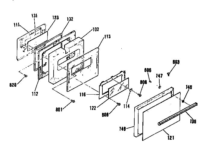 Oven door section