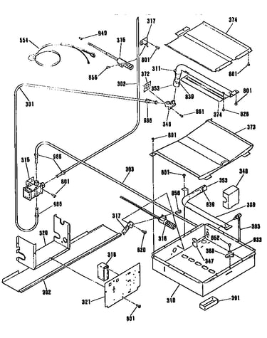 Broiler and oven burner section
