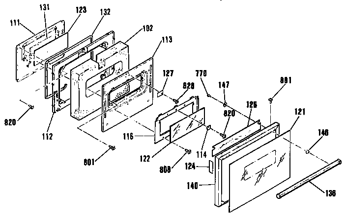Oven door section
