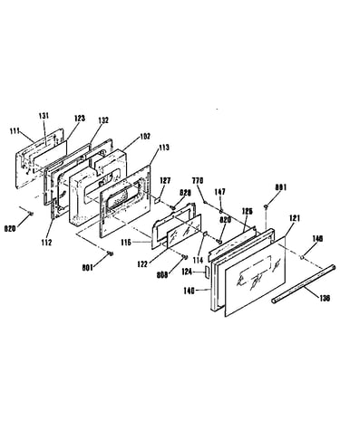 Oven door section