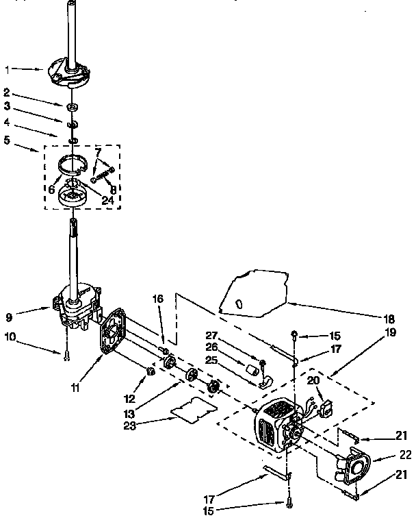 Brake,clutch,gearcase,motor and pump