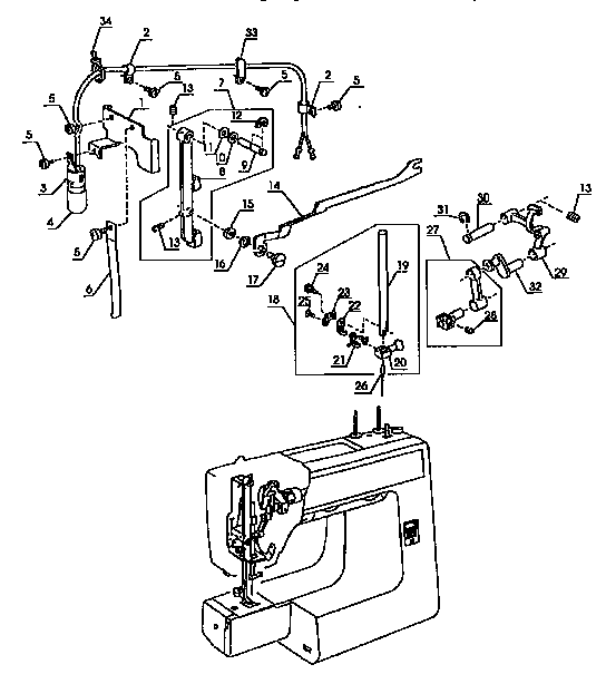 Neddle bar assembly