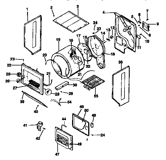 DRYER, CABINET, DRUM, HEATER