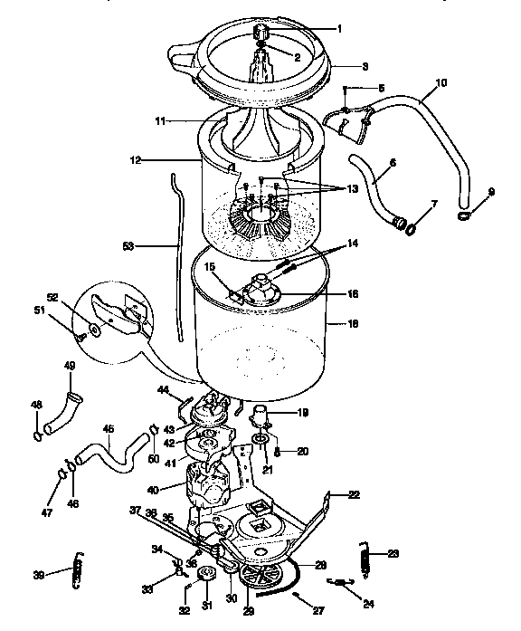 Tub, basket, and agitator
