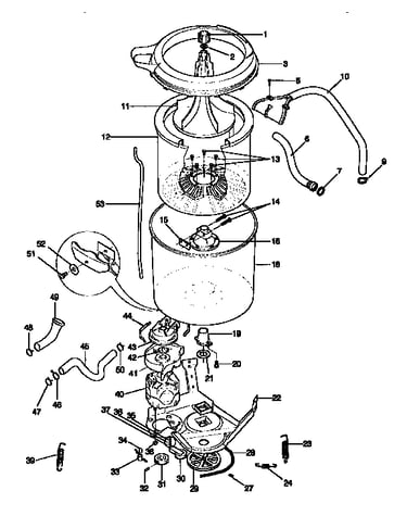 Tub, basket, and agitator