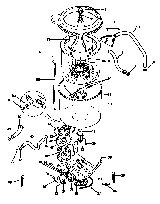 TUB, BASKET, AND AGITATOR