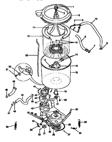 Tub, basket, and agitator