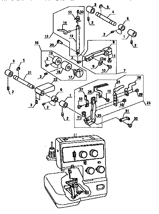 Loopers and crank shaft