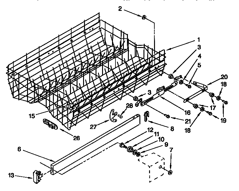 Upper rack and track