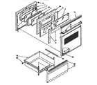 Whirlpool RF377PXYW2 door and drawer diagram