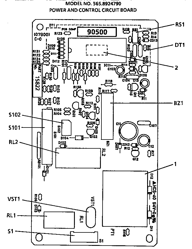 POWER AND CONTROL CIRCUIT BOARD