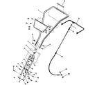 Troybilt 12060 handlebars, forward clutch cable, and handlebar mtg hardwar diagram