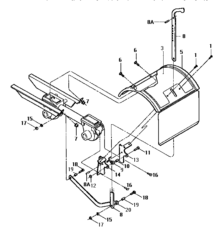 Tine hood, depth regulator, and drag bar