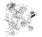 Troybilt 12060 engine, engine brackets, and forward drive mechanism diagram