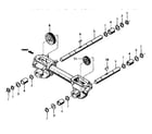 Troybilt 12060 wheel shaft and tiller shaft assemblies diagram