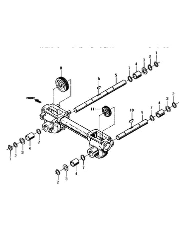 Wheel shaft and tiller shaft assemblies