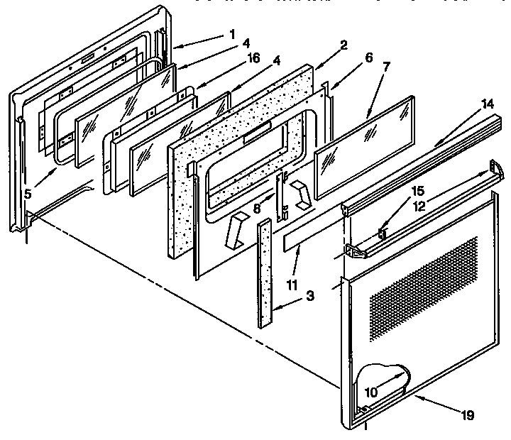 Electric oven door