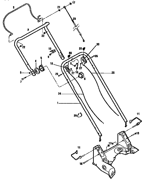Handlebar and mower controls--models 34020 and 34021