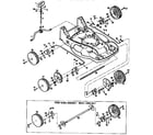 Troybilt 34021 cutting height control and wheel assemblies diagram