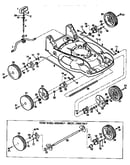 Cutting height control and wheel assemblies