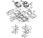 Troybilt 34023 engines, mower deck and blade assemblies diagram