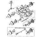 Troybilt 34311 cutting height control and wheel assemblies diagram