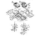 Troybilt 34020 engines, mower deck and blade assemblies diagram