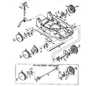 Troybilt 34020 cutting height control and wheel assemblies diagram