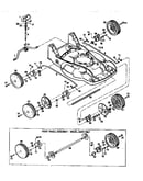 Cutting height control and wheel assemblies