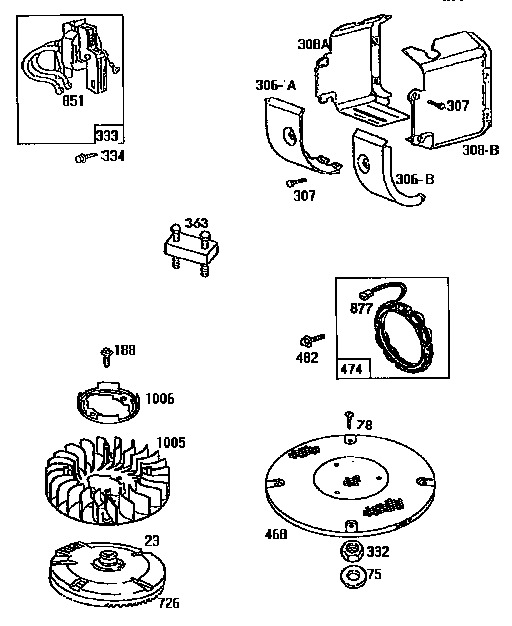 Blower housing and flywheel assembly
