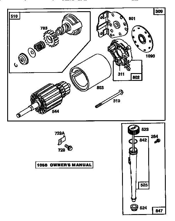 Motor and drive starter
